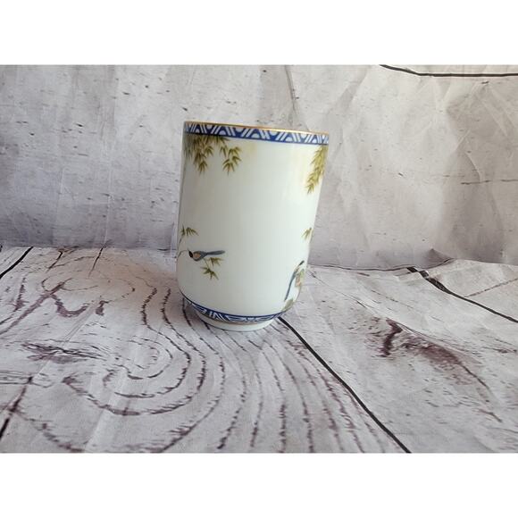 Franklin Mint Kinuko Yamabe Limited Edition Saki Cup Birds Japan Hand painted - Picture 2 of 7